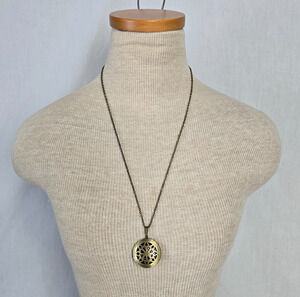 Czech Peacock Locket Pendant with 24" Necklace New